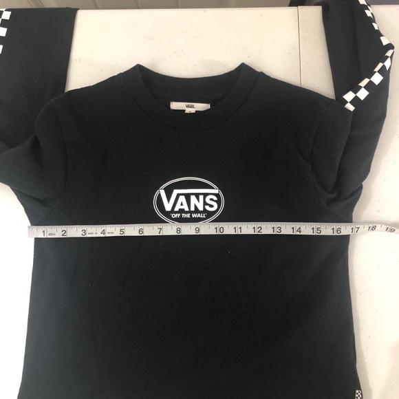 Vans Black Checkered Graphic Cropped Cotton Tee - Picture 4 of 7